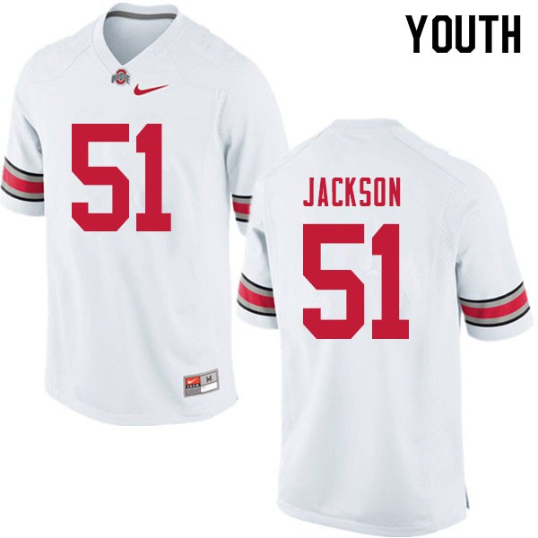 Ohio State Buckeyes #51 Antwuan Jackson Youth High School Jersey White OSU51365